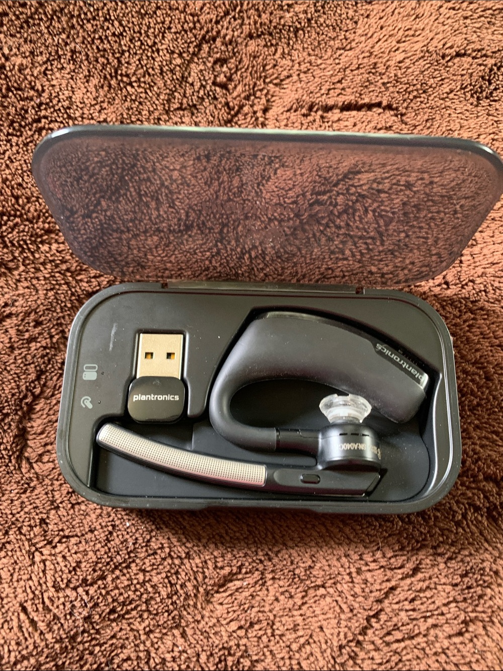 Plantronics Voyager Legend Bluetooth headset and USB dongle set in portable case